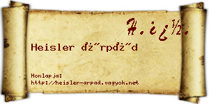 Heisler Árpád névjegykártya