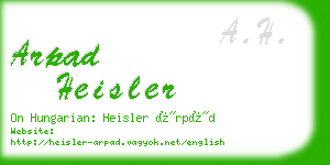 arpad heisler business card